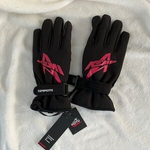 Black and Red Men's Motorcycle Gloves